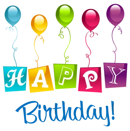 Happy Birthday Colorful Letters with Balloons