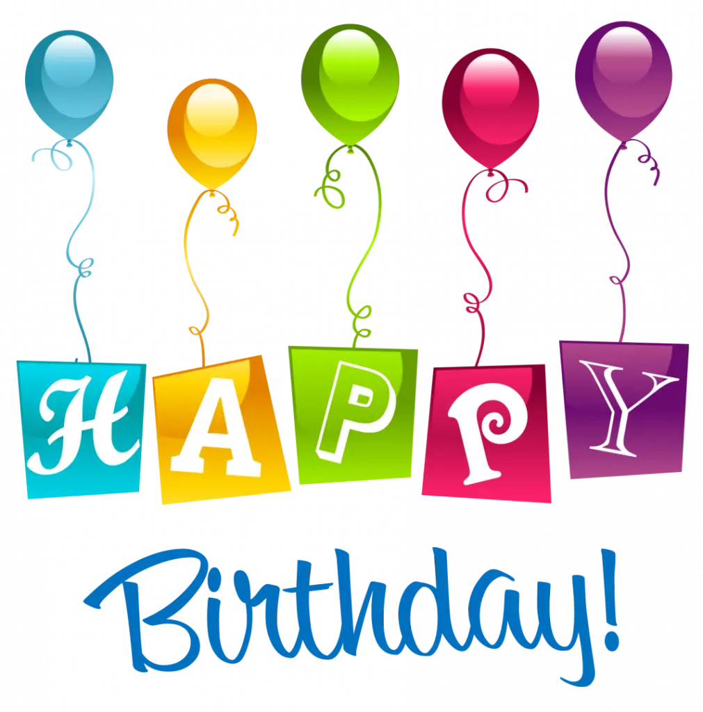 Happy Birthday Colorful Letters with Balloons