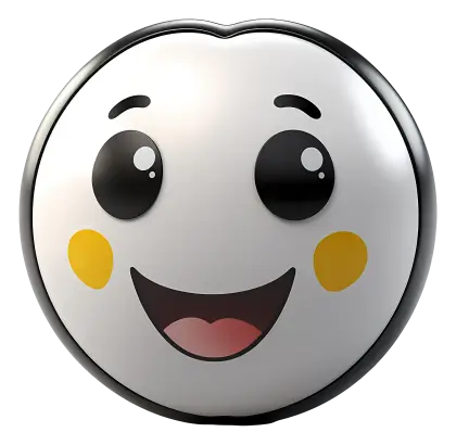 Happy Cartoon Face Emoji with Glossy Finish