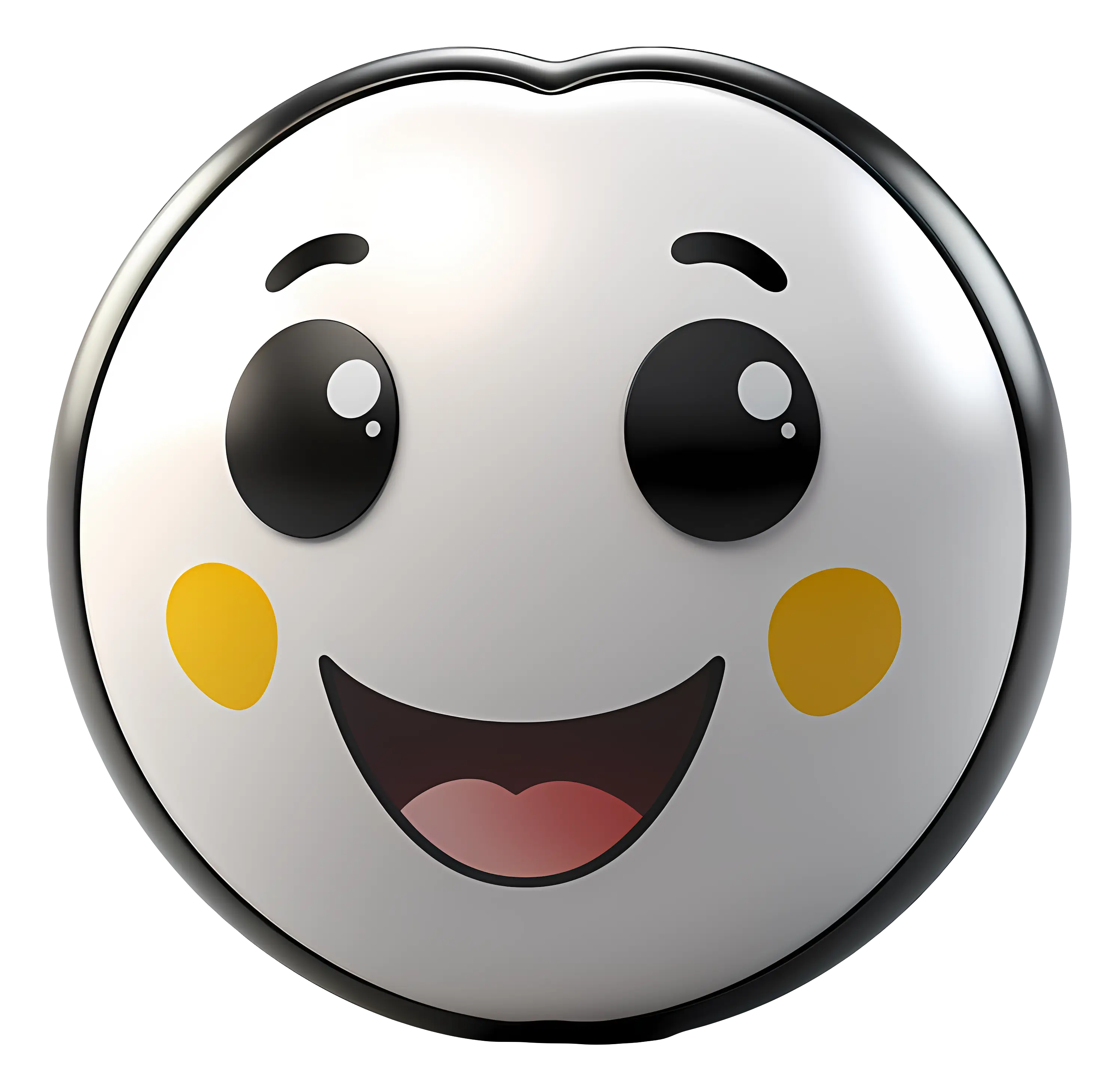Happy Cartoon Face Emoji with Glossy Finish
