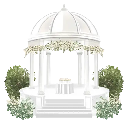 White Gazebo with Floral Decoration