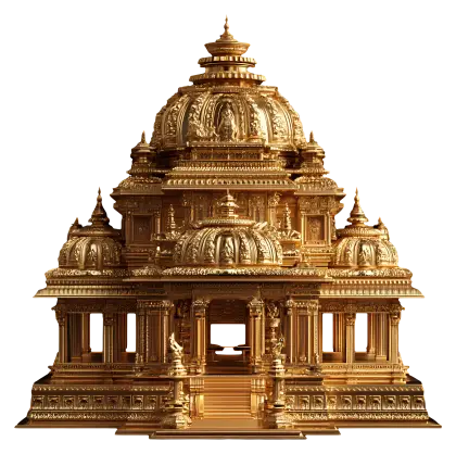 Golden Ornate Temple Illustration