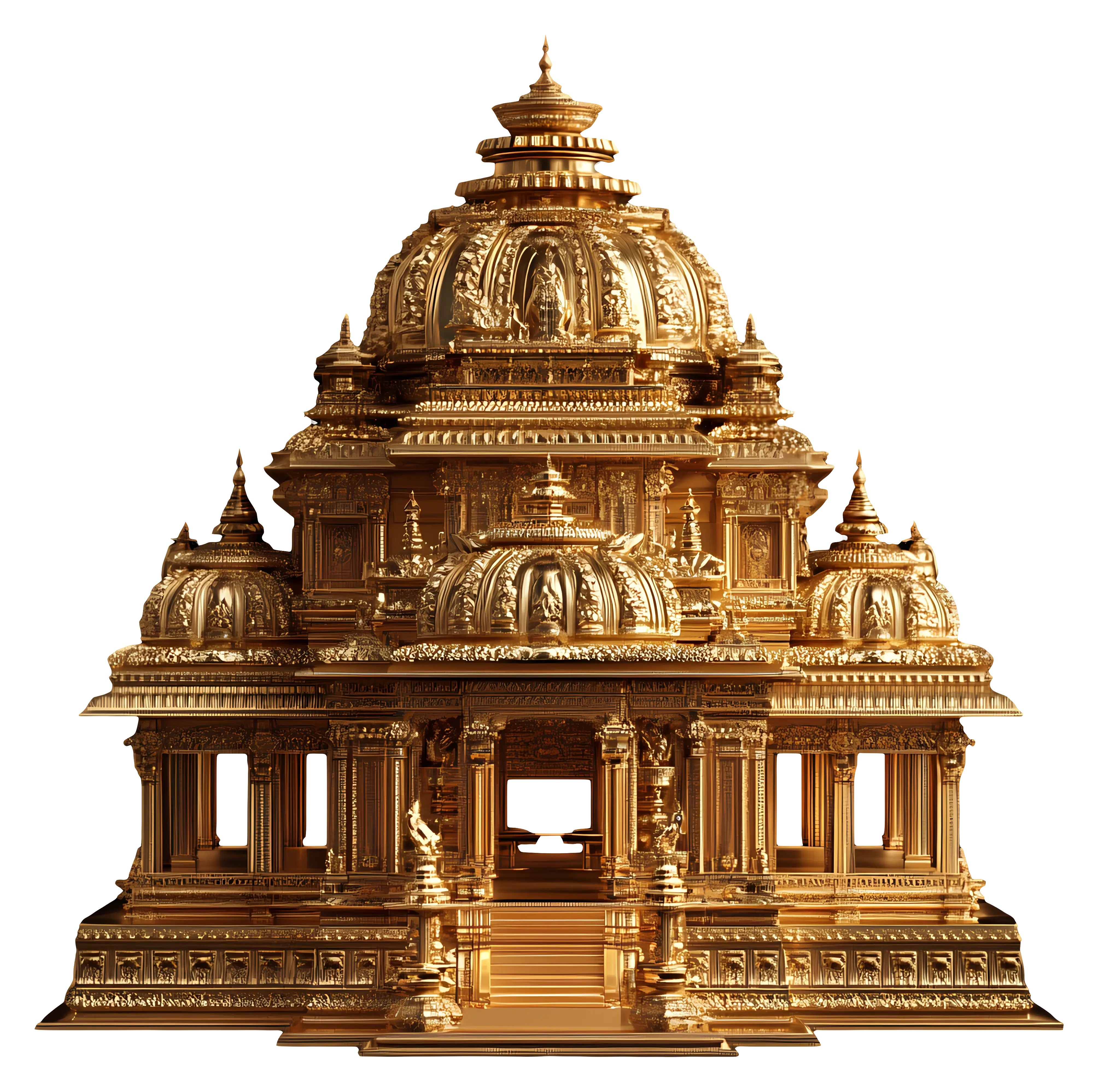 Golden Ornate Temple Illustration