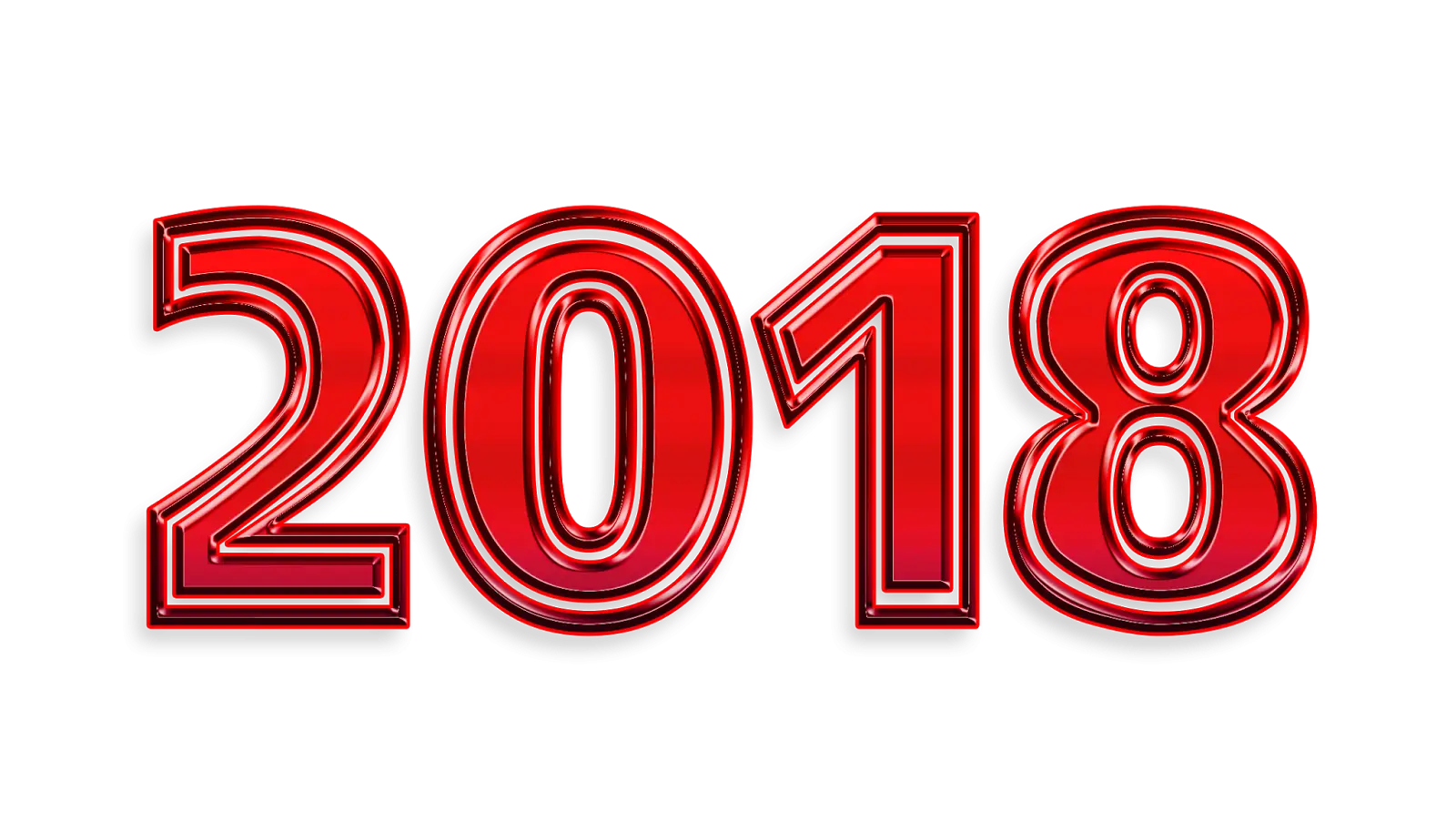 Red Display for the Year 2018