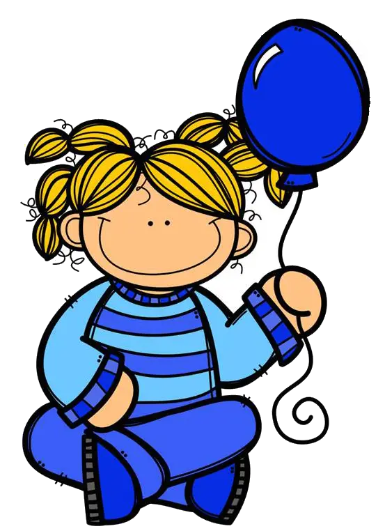 Girl Holding Blue Balloon