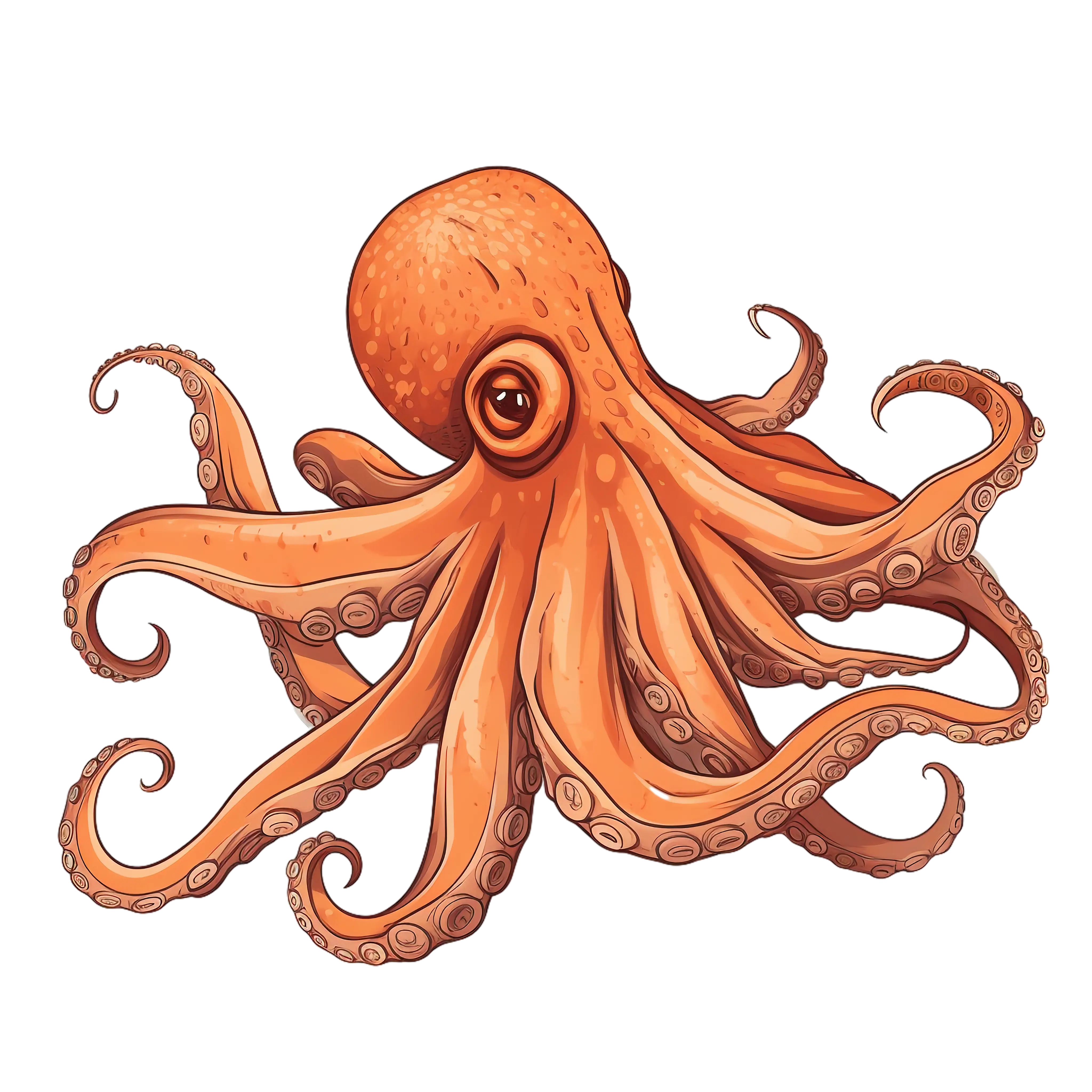 Orange Octopus Illustration