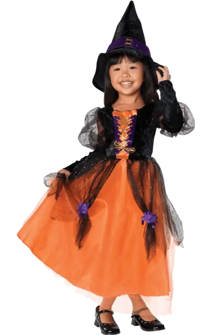 Cute Child in Witch Costume for Halloween