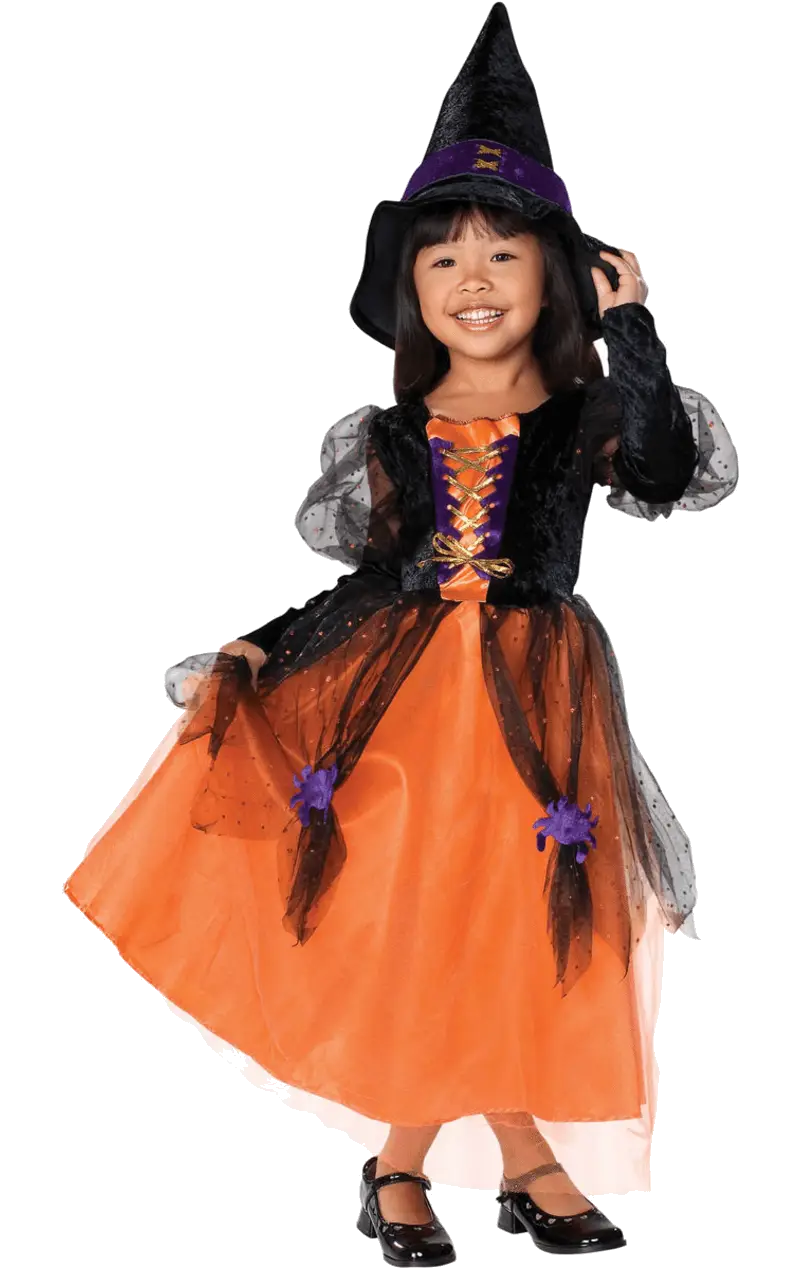 Cute Child in Witch Costume for Halloween