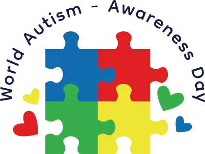 World Autism Awareness Day Logo with Colorful Puzzle Pieces