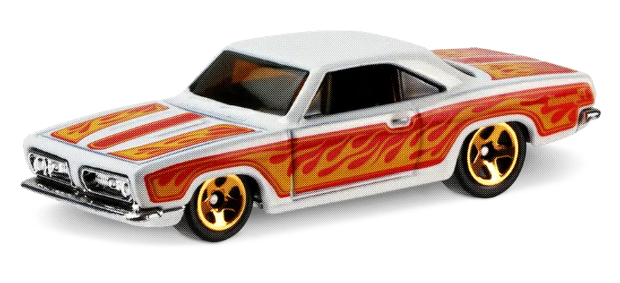 Toy Car with Red and Yellow Flame Decals