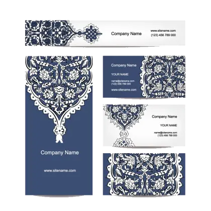 Elegant Blue and White Business Cards