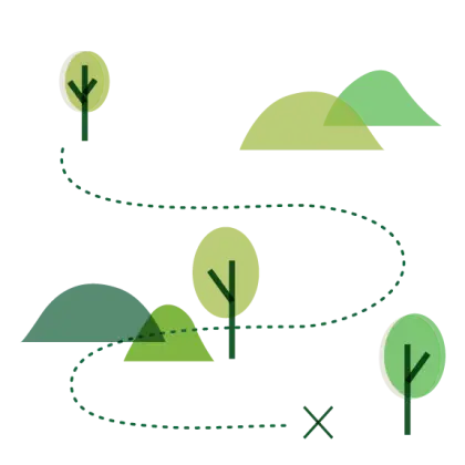 Map with Trees and Path