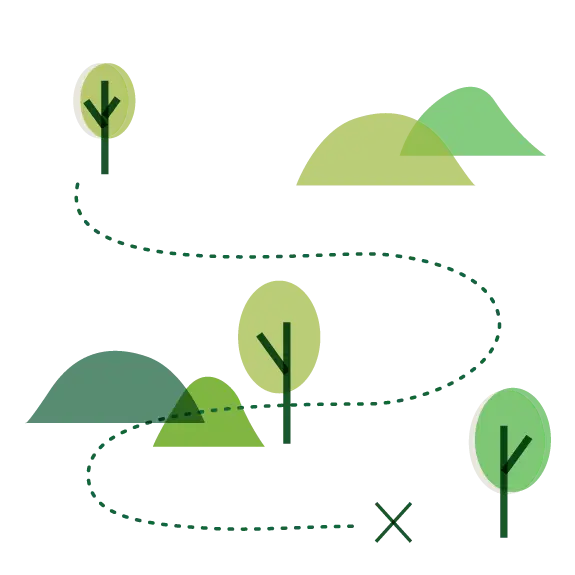 Map with Trees and Path