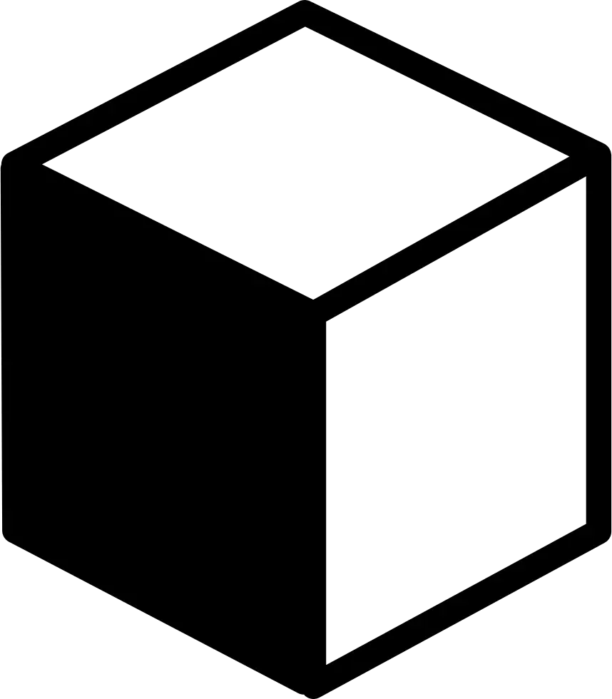 Simple Black Cube Shape Design