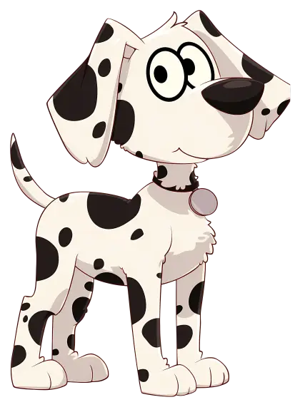 Cute Dalmatian Dog Cartoon Illustration