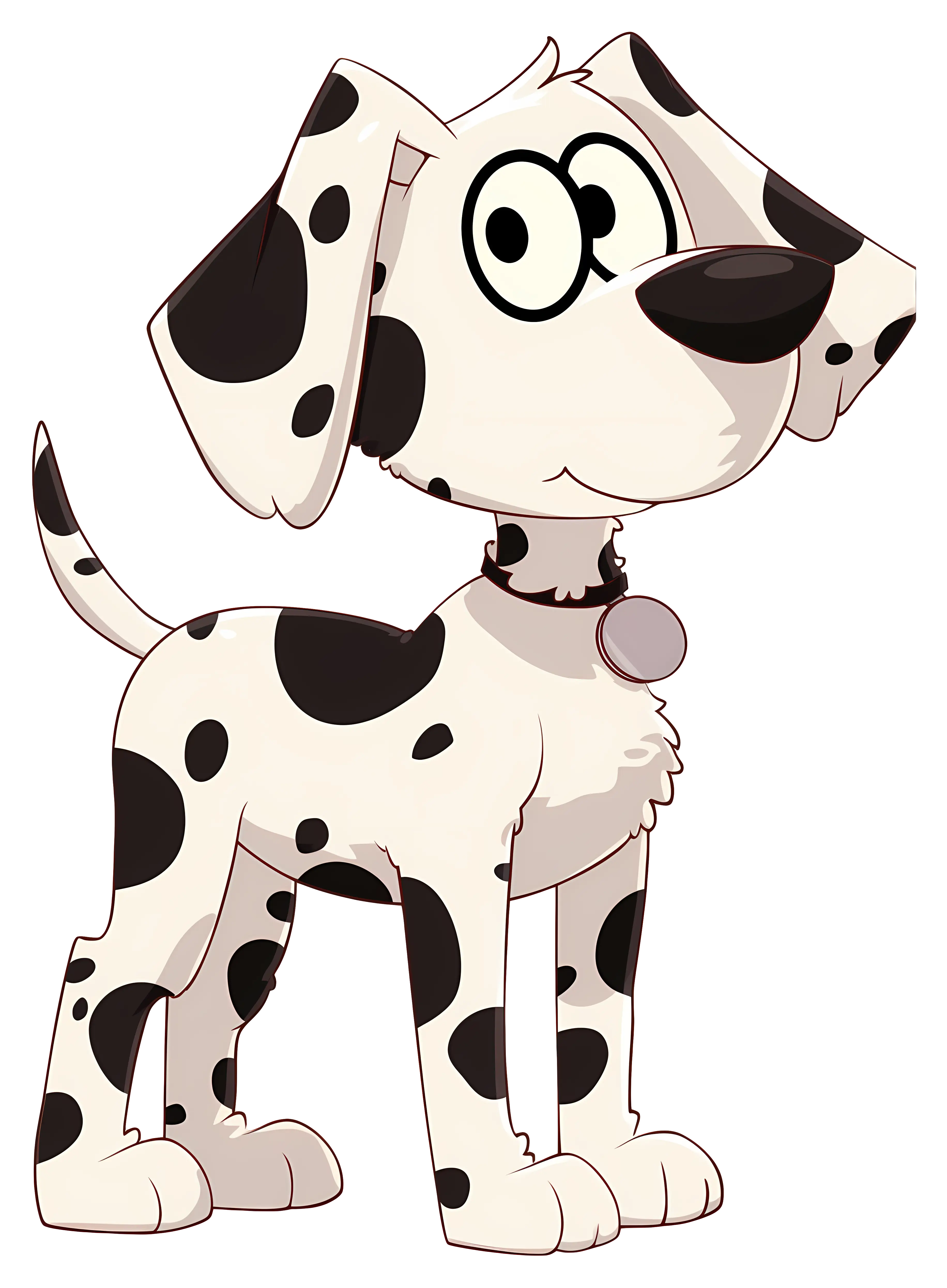 Cute Dalmatian Dog Cartoon Illustration