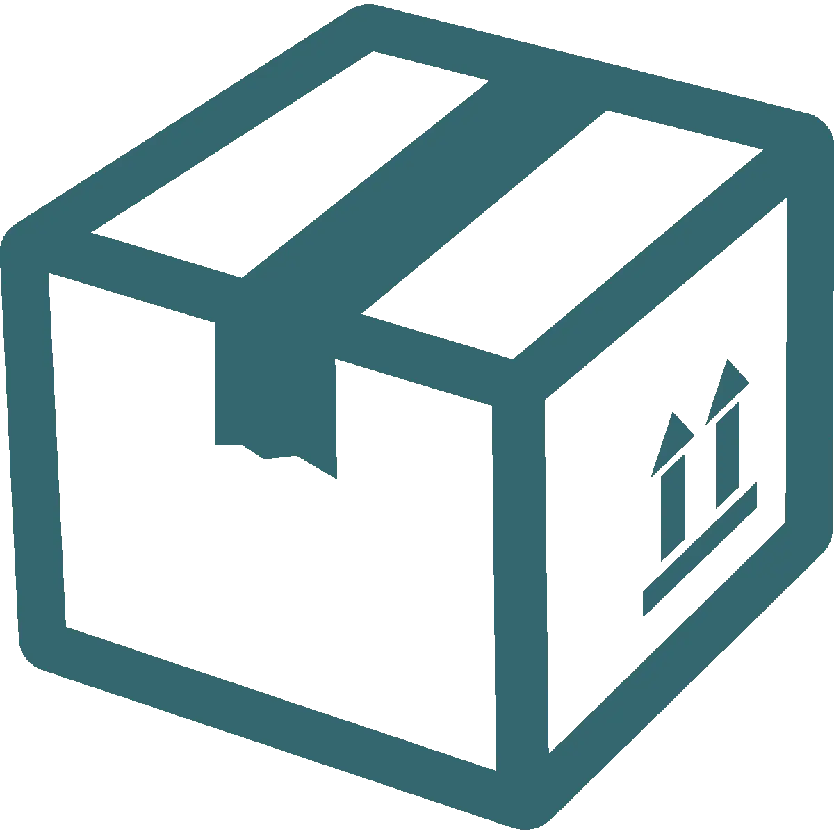 Minimalistic Box Icon with Shipping Symbol