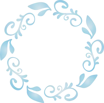 Floral Blue Wreath Illustration