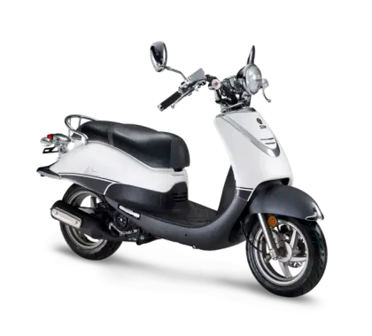 Modern White and Black Automatic Scooter