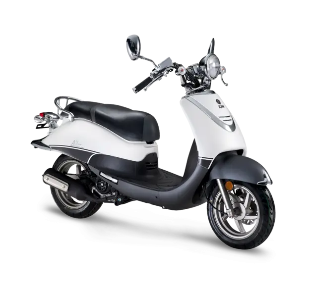 Modern White and Black Automatic Scooter