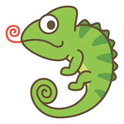 Cartoon Green Chameleon Illustration