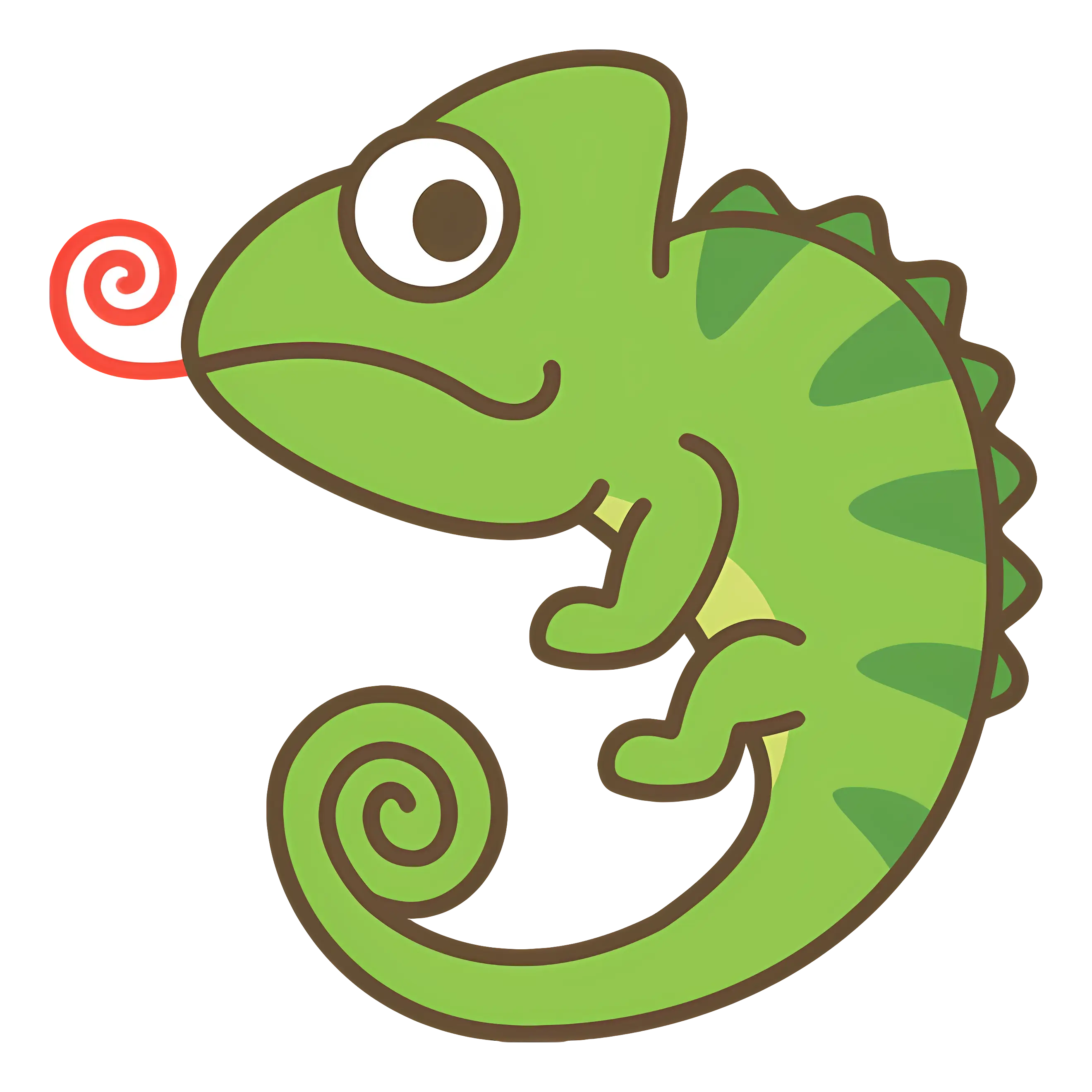 Cartoon Green Chameleon Illustration