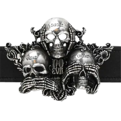 Gothic Belt Buckle with Three Skulls