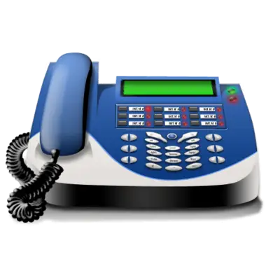 Modern Blue Landline Phone with Display