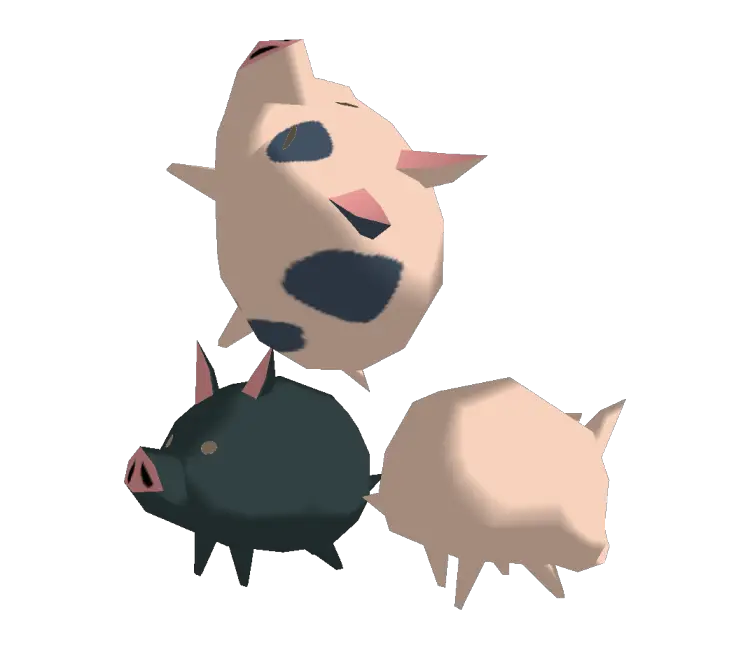 Group of Cute Pigs