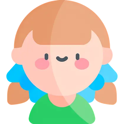 Cartoon of a Girl with Pigtails