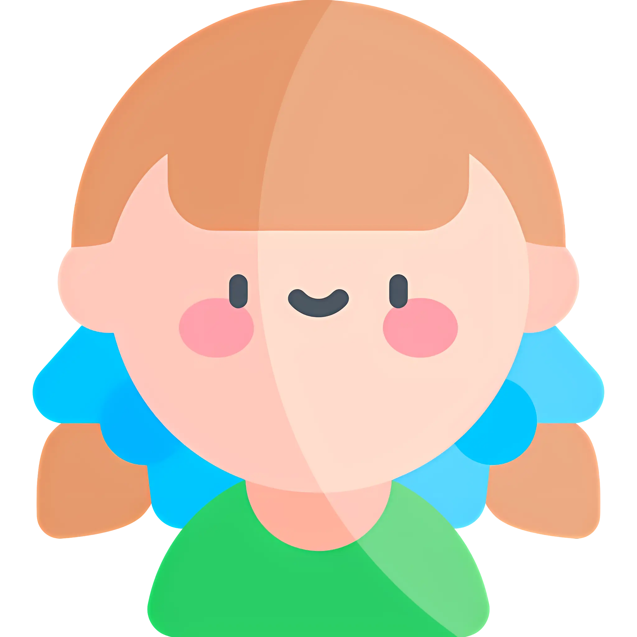 Cartoon of a Girl with Pigtails