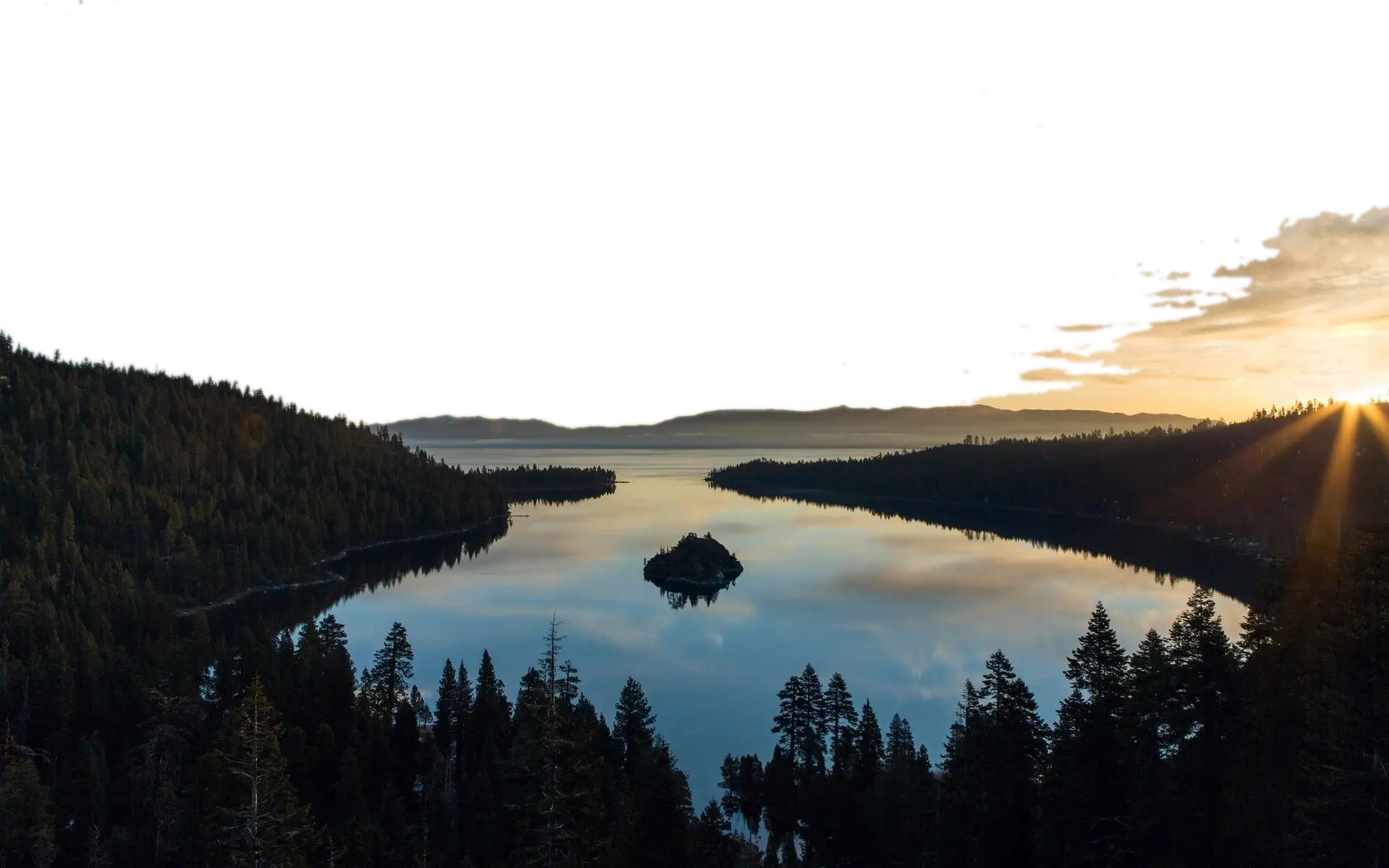 Lake View with Sunrise and Reflections