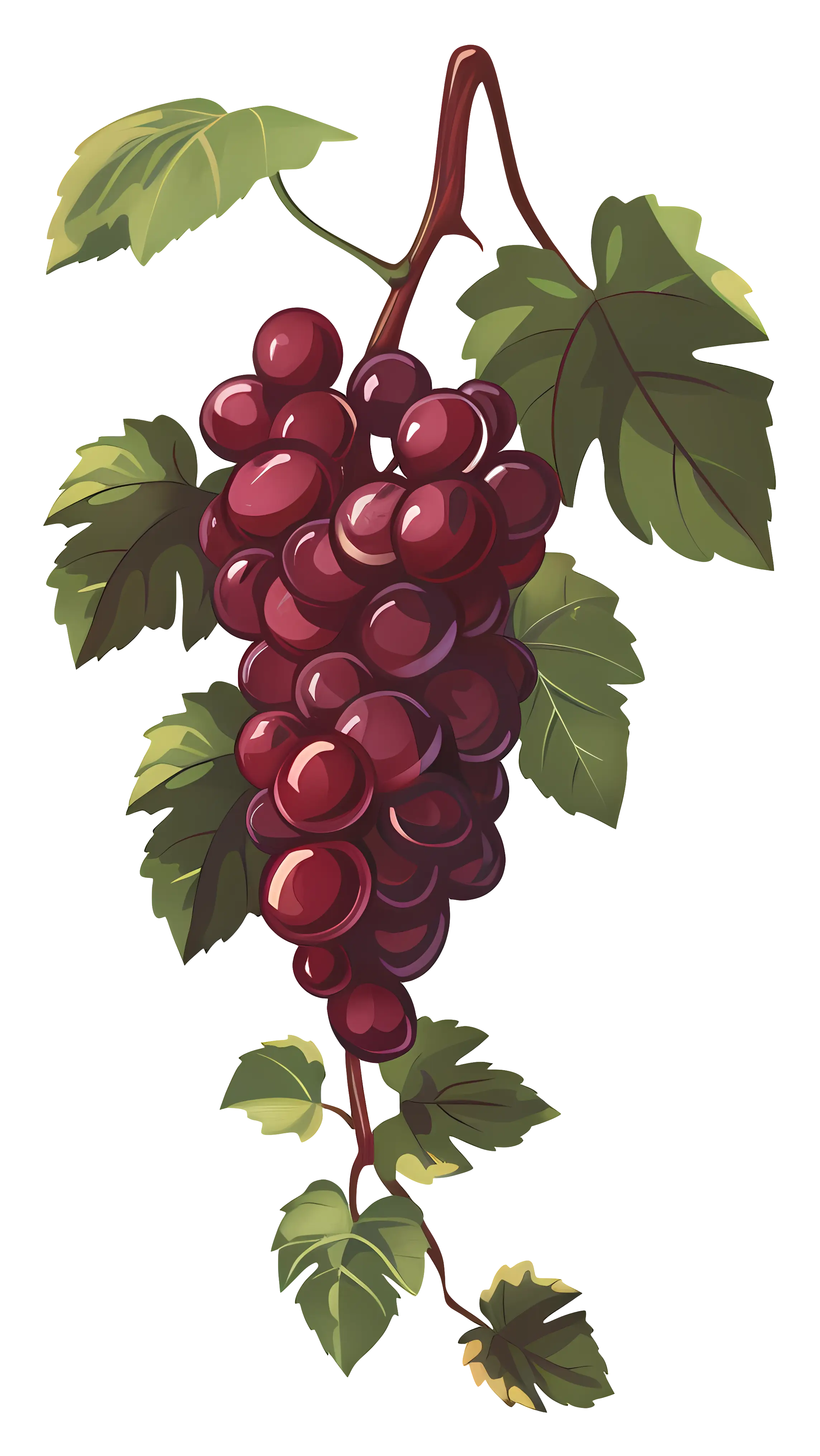 Vibrant Purple Grapes Hanging on the Vine