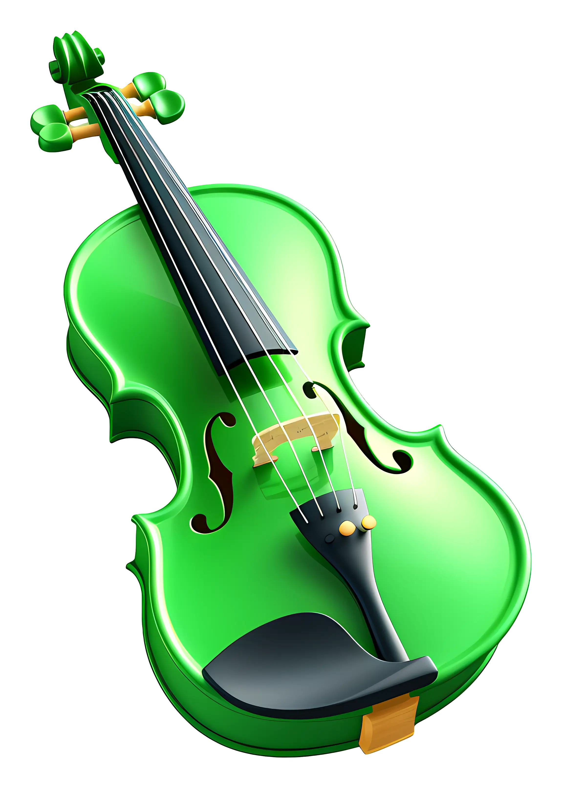 Green Violin with Vibrant Colors