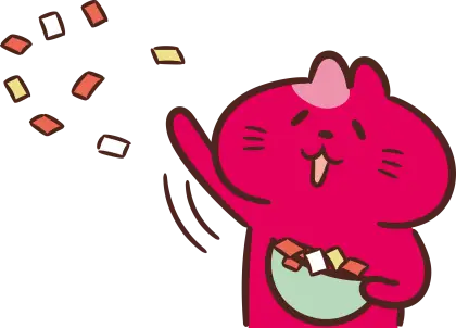 Cute Pink Cartoon Character Throwing Confetti