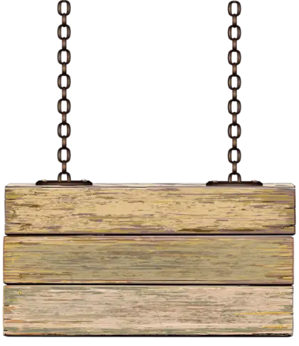 Rustic Wooden Hanging Sign with Metal Chains