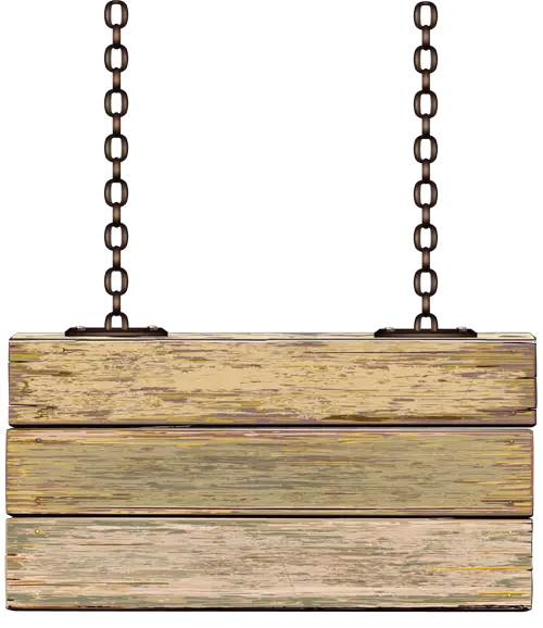 Rustic Wooden Hanging Sign with Metal Chains