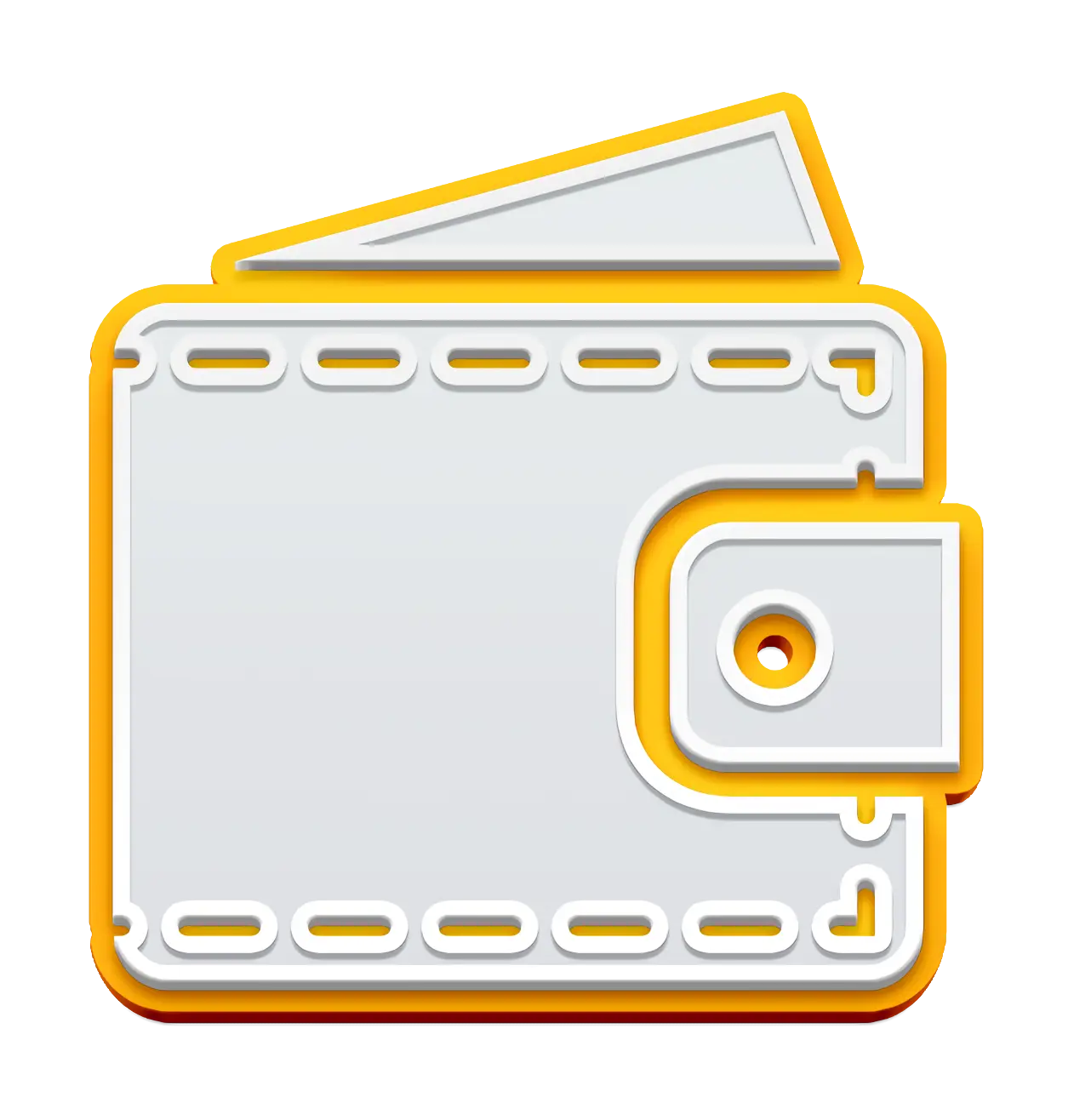 White Wallet Icon with Yellow Details
