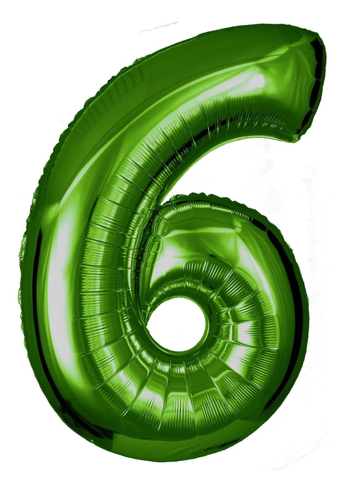 Green Balloon Shaped as Number Six