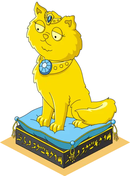 Golden Cat Statue on Pillow