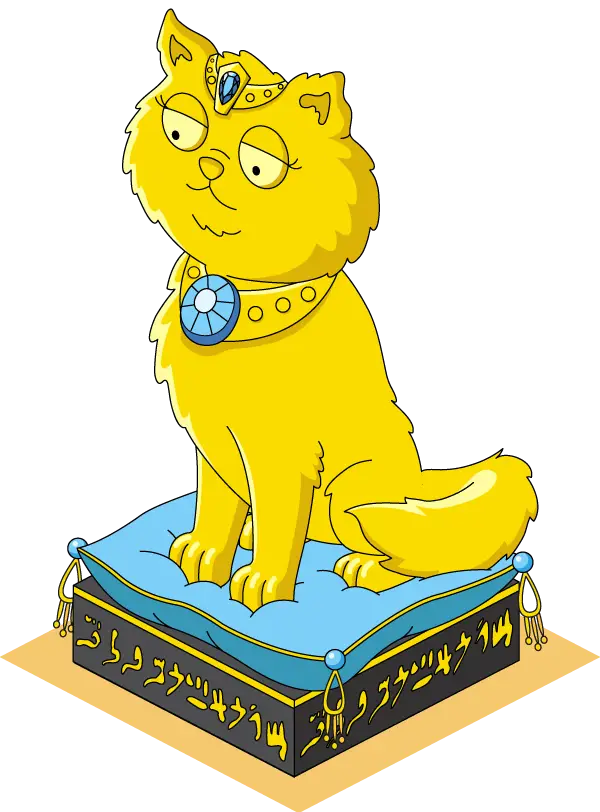 Golden Cat Statue on Pillow