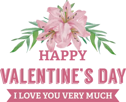 Pink Lilies Valentine&#039;s Logo