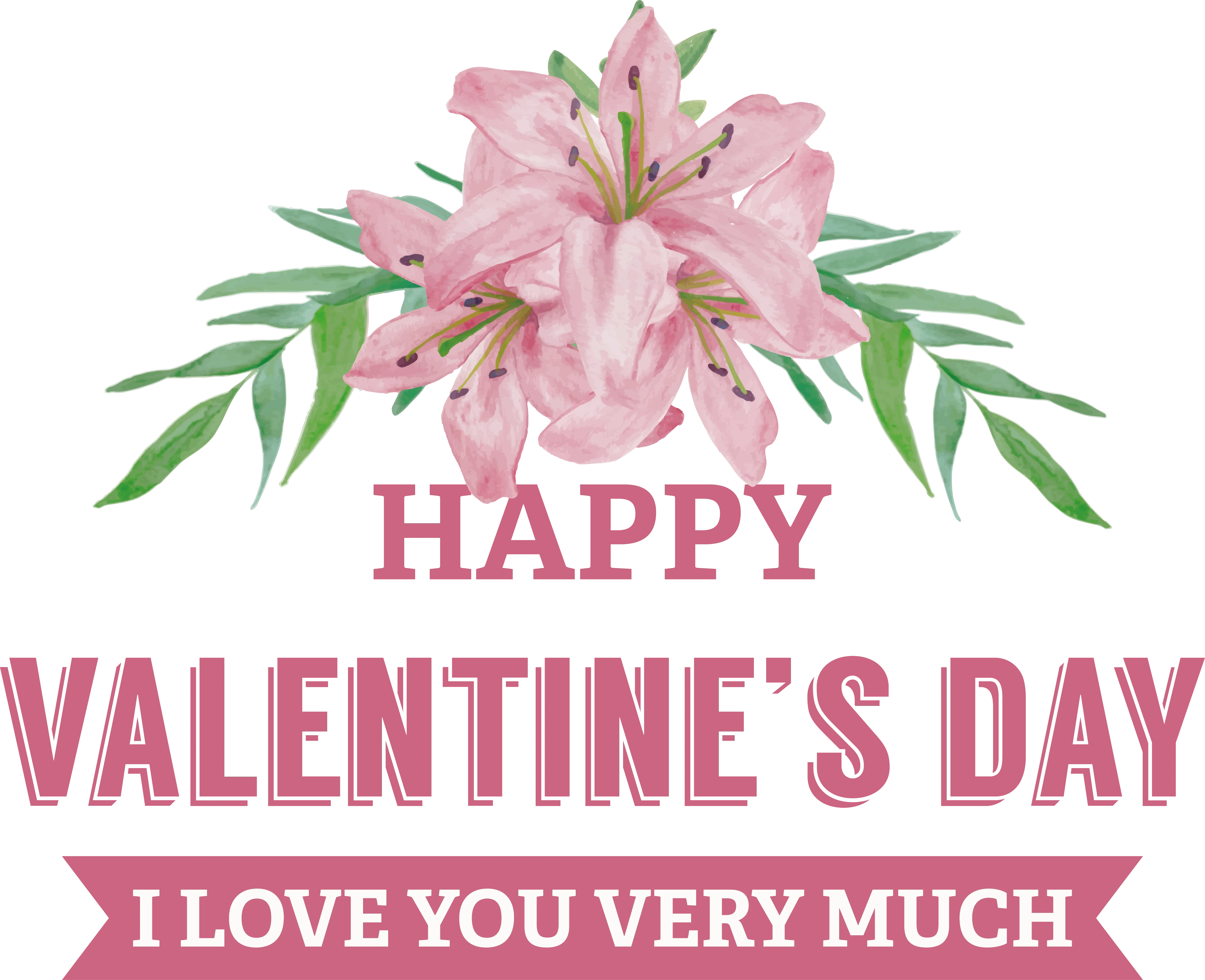 Pink Lilies Valentine's Logo