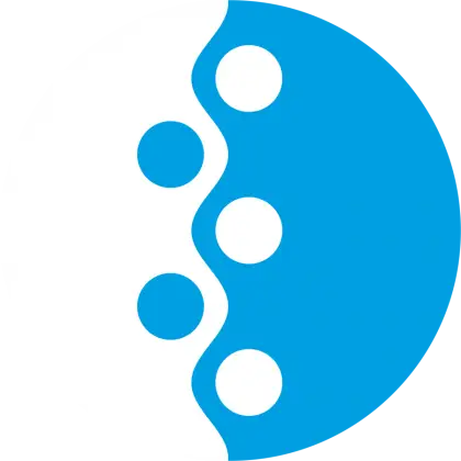Abstract Blue and White Circle with Dots