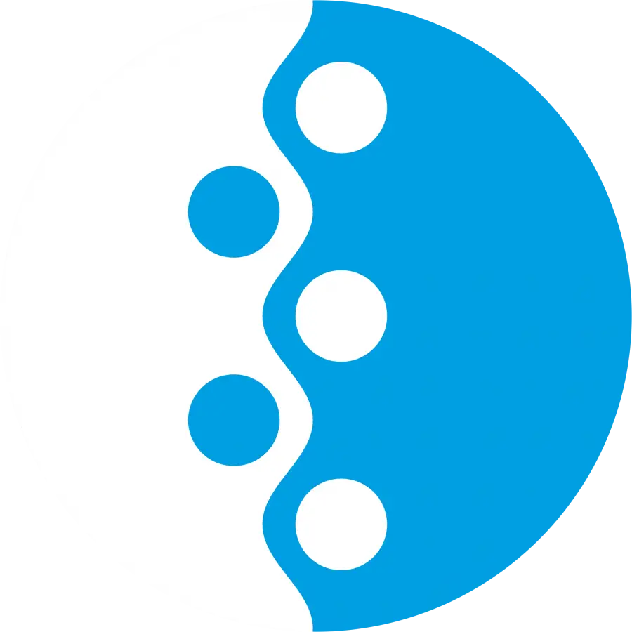 Abstract Blue and White Circle with Dots
