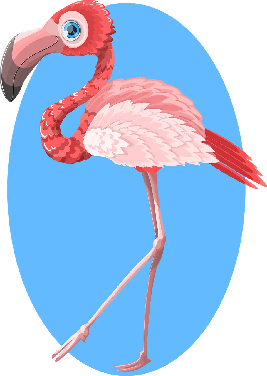 Cartoon Pink Flamingo Illustration