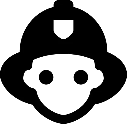 Firefighter Icon with Helmet