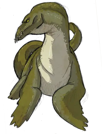 Green Reptilian Fantasy Illustration