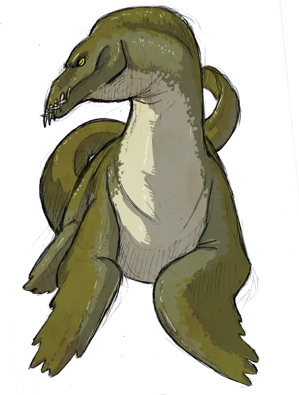 Green Reptilian Fantasy Illustration