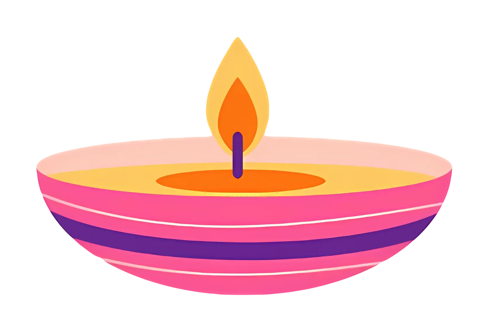 Pink Candle with Flame